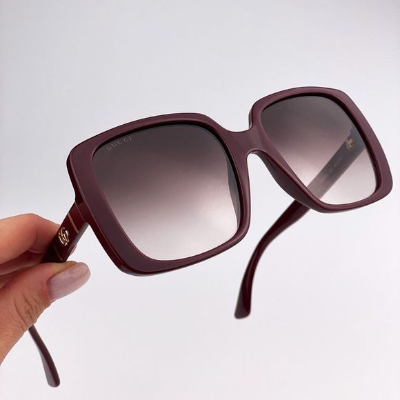 GUCCI GG0632S 003 Sunglasses Burgundy Red Gradient Square Oversized Women - Picture 8 of 10
